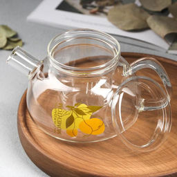 Чайник заварочный стеклянный «Наслаждайся моментом», 800 мл