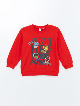 Bisiklet Yaka Spiderman Bask?l? Erkek ?ocuk Sweatshirt