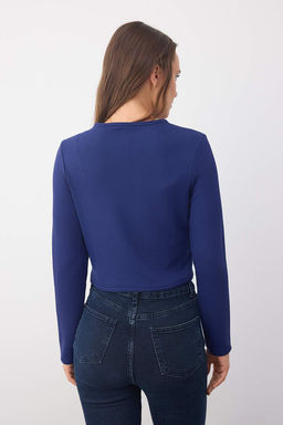 Wardrobe Essentials Ekru Dugme ve Cep Detayl? Orme Ceket | TWOAW26CE00000 - Trendyolmilla фото 8