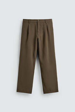 PANTAL?N FLUIDO RELAXED FIT / Marr?n / Topo - Zara фото 6
