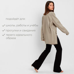 Пиджак женский (экокожа) Eco leather, цвет серый, размер 46-48
