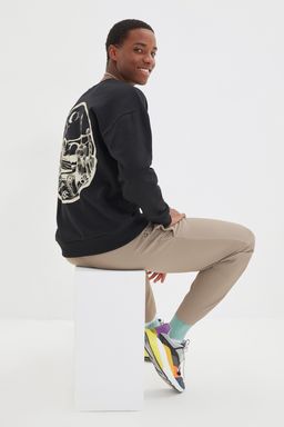 TRENDYOL MAN Lacivert Oversize/Genis Kesim S?rt Bask?l? Ici Polar/S?cak Tutan Pamuk Sweatshirt TMNAW22SW0796 - Trendyolmilla фото 14