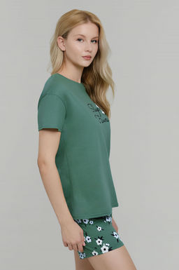 Арт. 9160 Пижама с шортами 42-50  (5 шт) Цвет:хаки