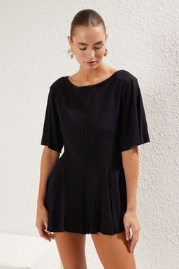 Plaj Giyim Siyah Orme Mini Tulum TBESS25TU00001