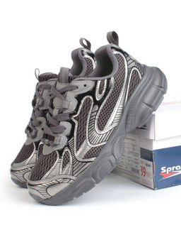 05-P247-1 BLACK/SILVER Кроссовки женские (искусственные материалы, сетка)