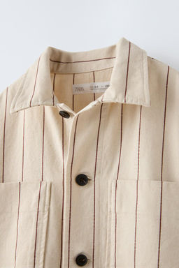 STRIPED VARSITY OVERSHIRT - Zara фото 4