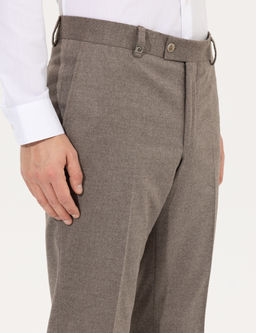 A__k Kahverengi Slim Fit Kuma_ Pantolon