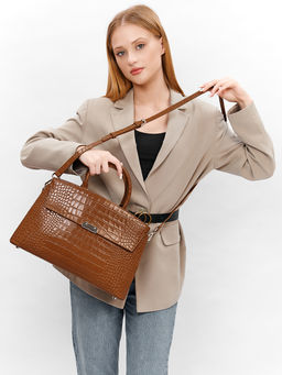 LACCOMA сумка НИ8099-рыжий натуральная кожа хлопок  фото 7