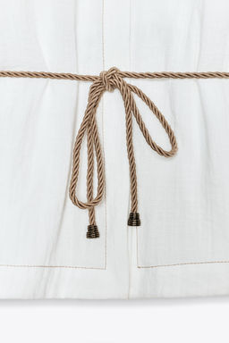 BELTED SAFARI SHIRT - Zara фото 7