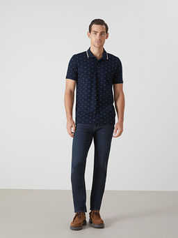 Polo Yaka K?sa Kollu Desenli Pike Erkek Ti??rt