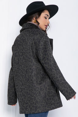 Пальто Я в теме (серый/лео) Б12632-7 - Lt collection фото 2