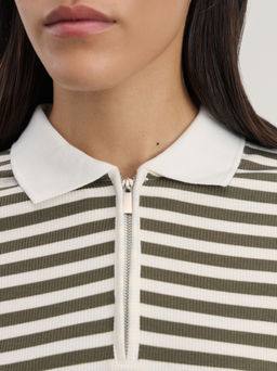 Лонгслив в полоску с молнией из вискозы / Zarina  фото 6