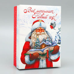 Цена за 2 шт. Коробка подарочная новогодняя складная Всё исполнит Новый год!, 21?15?7 см