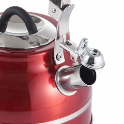 52119 GIPFELЧайник для кипячения воды CRETE 2.5л со свистком, с индукционным капсульным дном. Материал: нерж. сталь 18/10. Толщина: 0,5мм. Цвет: красный