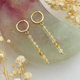 Серьги длинные из Цитрина