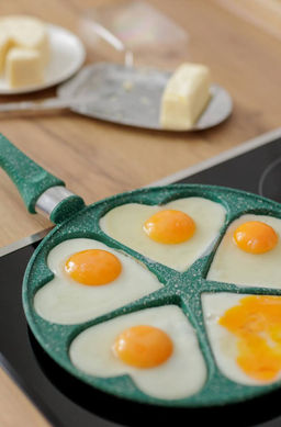 Оладница "Сердечки" 26 см, изумруд