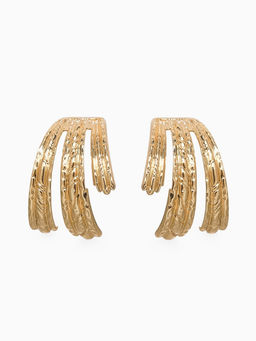 Серьги металл Трио объёмные, цвет золото