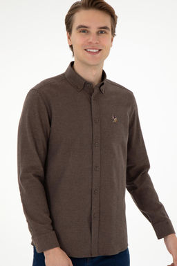 Мужская базовая рубашка кокосового цвета с длинным рукавом Неожиданная скидка в корзине - U.s. polo assn фото 3