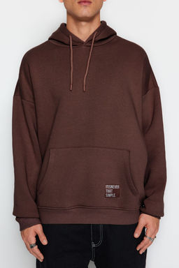 TRENDYOL MAN Beyaz Oversize/Genis Kesim Kapusonlu Etiketli Ici Polar/S?cak Tutan Sweatshirt TMNAW21SW2005 - Trendyolmilla фото 50