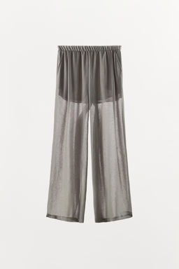 PANTAL?N PALAZZO SEMITRANSPARENTE / Gris medio - Zara фото 6