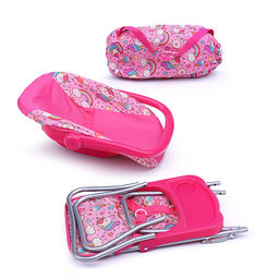 Набор аксессуаров для кукол (стульчик для кормления, манеж, переноска, сумка) единорожка в пакете