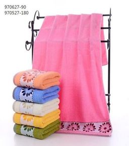 Махровое полотенце Герберы-олива 70*140 см. хлопок 100% - Лен поволжья фото 3