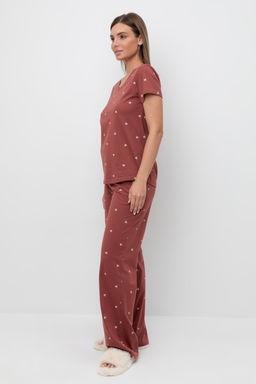 Е 20058/24/шоколадный десерт,сердечки пижама жен