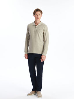Polo Yaka Uzun Kollu Erkek Sweatshirt
