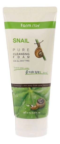 Пенка для умывания с улиткой FARMSTAY SNAIL PURE Cleansing Foam, 180ml
