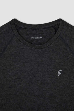 DeFactoFit Спортивная футболка Slim Fit с круглым вырезом и короткими рукавами  фото 7