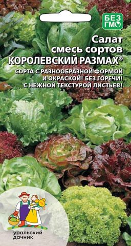 Салат КОРОЛЕВСКИЙ РАЗМАХ  смесь сортов с разнообразной формой и окраской! Без горечи! Нежная текстура листьев!