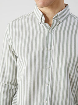 Regular Fit Uzun Kollu ?izgili Poplin Erkek G?mlek