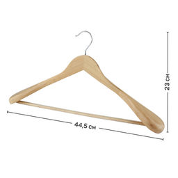 VAL 19708S2 Набор вешалок дерев., 2 шт., с расшир. плеч. и переклад., 44.5*23*5.8 см, натур. цвет, шт - Valiant фото 2