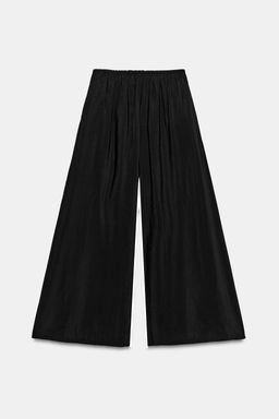 PANTAL?N PALAZZO FLUIDO CORD?N / Negro - Zara фото 7