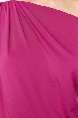 Trendyolmilla Kahverengi Regular/Normal Kal?p Asimetrik Yaka S?f?r Kol C?tc?tl? Esnek Orme Bluz TWOSS24BZ00396 фото 13