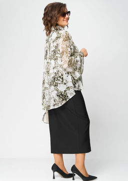 Блуза EVA GRANT 7221 принт олива