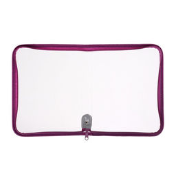 Папка пластиковая А5, 230 х 180 х 25 мм, молния вокруг, Calligrata Офис, ПМ-А5-01, 0.5 мм, прозрачная, Pastel, сиреневая  фото 3