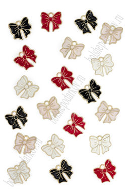 Подвеска металл "Бантик №2" (20 шт) SF-7343, ассорти/золото