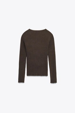 RIB KNIT CARDIGAN - Zara фото 5