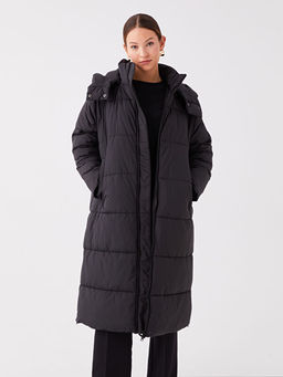 Kap??onlu D?z Oversize Kad?n ?i?me Mont - Waikiki фото 3