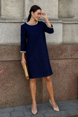 Платье URS 24-377-2 синий  фото 9