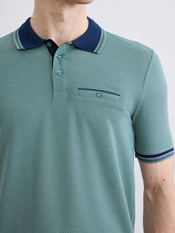 Polo Yaka K?sa Kollu Pile Erkek Ti??rt