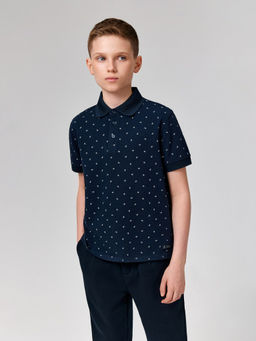 ACOOLA / Сорочка-поло верхняя для мальчиков Fakir холодный синий принт  фото 3