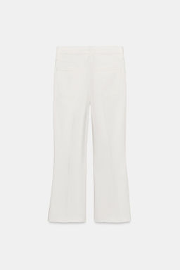 JEANS ZW COLLECTION CROPPED FLARE TIRO MEDIO / Blanco - Zara фото 8