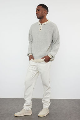 TRENDYOL MAN Lacivert Casual Regular Polo Yaka Dokulu Triko Kazak TMNAW25KZ00007 - Trendyolmilla фото 2