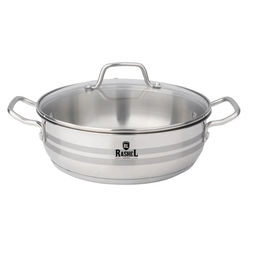 Жаровня 32 см из нержавеющей стали, стекл. крышка (10228010/071025/5308979, Китай) (R-1/321)ё /RASHEL/