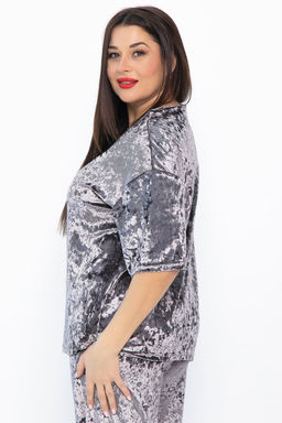Блуза Таинственное очарование (серо-бежевая) Б14681-25М - Lt collection фото 8