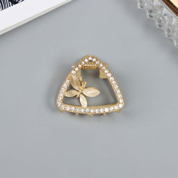 Крабик для волос «Флоранс», уголок, 3.5 см, золото