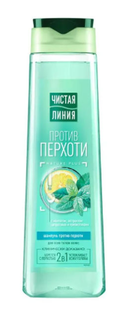 ЧИСТ.ЛИНИЯ д/волос шампунь 400мл От перхоти с ментолом, мятой и пребиотиками