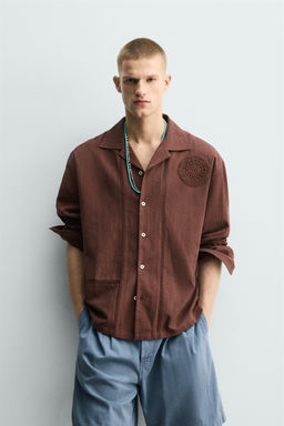 CAMISA CROCHET GEOM?TRICO / Granate - Zara фото 2